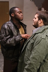 Debo Balogun and Samuel Langellier in Getting Out, photo courtesy of the Augustana Photo Bureau