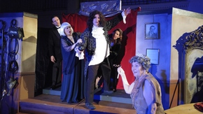Ian Brown, Nancy Terrlinck, Mike Kelly, Alexis Greene and Susan McPeters in Moon Over Buffalo