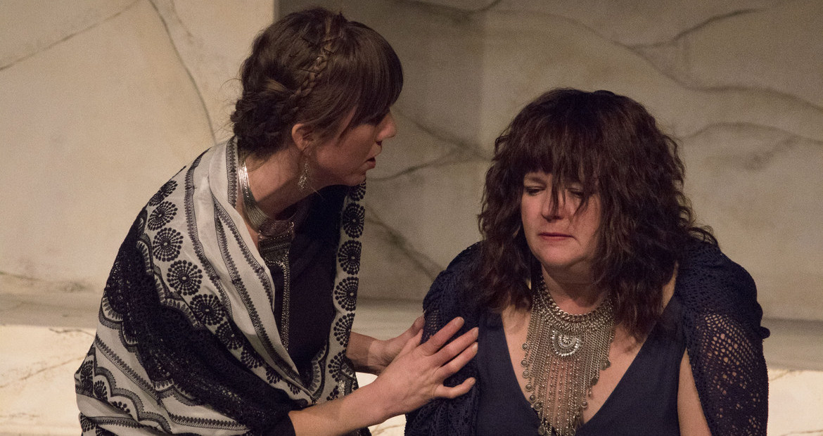 Beth Woolley and Denise Yoder in Coriolanus