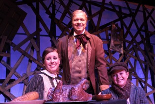 Jennifer Sondgeroth, Kevin Pieper, and Alex King in A Christmas Carol