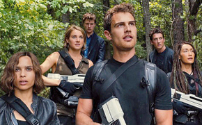 Zöe Kravitz, Shailene Woodley, Ansel Elgort, Theo James, Miles Teller, and Maggie Q. in Allegiant