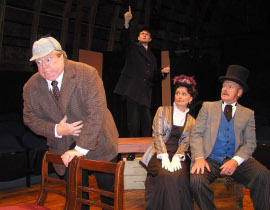 John VanDeWoestyne, Adam Overberg, Mary Bouljon, and Greg Bouljon in Around the World in 80 Days