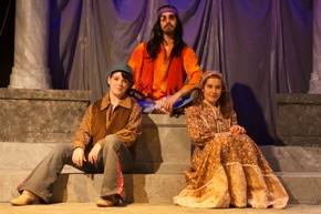 Rowan Crow, John D'Aversa, and Jessica Holzknecht in As You Like It; photo courtesy of Augustana Photo Bureau/Nadia Panasky '17