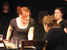 Jessica Flood and Patti Flaherty (foreground) and Leah Otting, Jason Platt, and Kassy Caldwell (background)