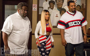 Cedric the Entertainer, Nicki Minaj, and Ice Cube in Barbershop: The Next Cut