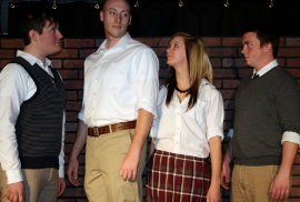 Adam Kuta, Doug Johnson, Becca Meumann, and Aaron Lord in bare