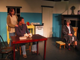 Melissa Anderson Clark, Erik Finch, and Susan Perrin-Sallak in The Beauty Queen of Leenane