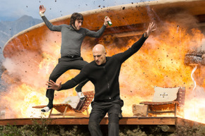 Sacha Baron Cohen and Mark Strong in The Brothers Grimsby