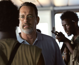 Tom Hanks and Mahat M. Ali in Captain Phillips
