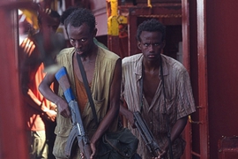Barkhad Abdi and Faysal Ahmed in Captain Phillips