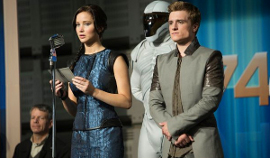 Jennifer Lawrence and Josh Hutcherson in The Hunger Games: Catching Fire