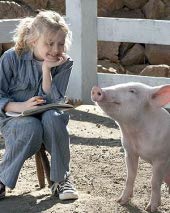 Dakota Fanning and Wilbur in Charlotte's Web