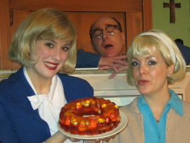 Emily Bodkin, Tom Walljasper, and Molly Laurel in Church Basement Ladies