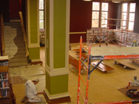the in-progress renovation of the Rock Island Public Library