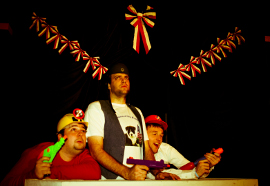 Joseph Maubach, Paul Workman, and Adam Overberg in The Complete History of America (abridged)