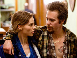 Hilary Swank and Sam Rockwell in Conviction