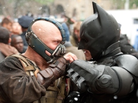 Tom Hardy and Christian Bale in The Dark Knight Rises