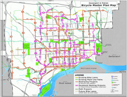 Davenport in Motion Bicycle Master Plan Map. Click for a larger version.