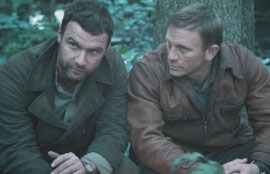 Liev Schreiber and Daniel Craig in Defiance