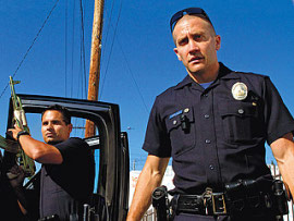 Michael Pena and Jake Gyllenhaal in End of Watch
