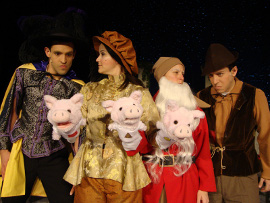 Jeremy Lagunas, Andrienne Bergeron, Sunshine Woolison-Ramsey, and Chuckie Dixon in A Fairy Tale Christmas