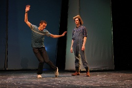 Henry McGinniss and Kyle Branzel in the Timber Lake Playhouse's Footloose