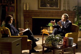 Michael Sheen and Frank Langella in Frost/Nixon