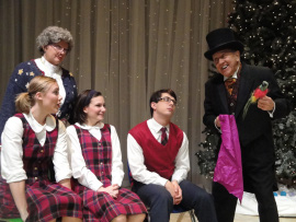 Elizabeth Miller, Autumn O'Ryan, Meghan Gibson, Patrick David, and Don Hepner in Frosty's Magic Hat
