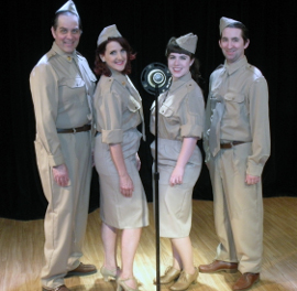 Sean McCall, Deborah Kennedy, Kamille Zbanek, and T.J. Besler in the Old Creamery Theatre's G.I. Jukebox