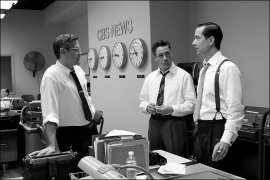 George Clooney, Robert Downey Jr., and David Strathairn in Good Night, & Good Luck