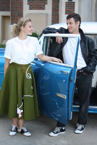 Taylor Wiebers and Andy Gibb Clark in Grease