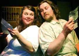 Cait Bodenbender and Aaron E. Sullivan in Much Ado About Nothing