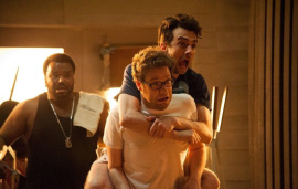 Craig Robinson, Seth Rogen, and Jay Baruchel in This Is the End