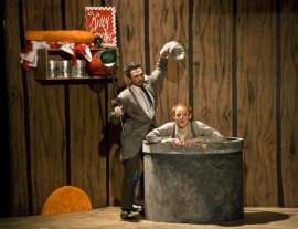 Patrick Walters and Brice Corder in the Weathervane Playhouse's Honk