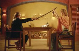 David Carradine and Uma Thurman in Kill Bill: Volume 2