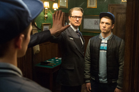 Colin Firth and Taron Egerton in Kingsman: The Secret Service