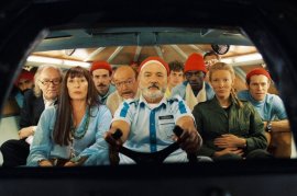 Bill Murray and cast members of The Life Aquatic with Steve Zissou