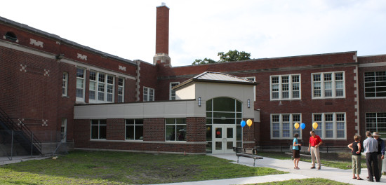 The new entrance to Longfellow