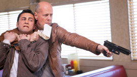 Joseph Gordon-Levitt and Bruce Willis in Looper