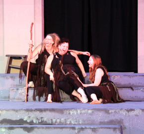 Angela Rathman, Cait Bodenbender, and Stephanie Moeller in Macbeth