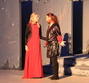 Sarah Ade Wallace and Todd Schwartz in Macbeth