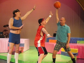 Paul Gregory Nelson, Tom Walljasper, and Brad Hauskins in Mid-Life! The Crisis Musical