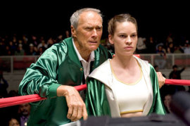 Clint Eastwood and Hilary Swank in Million Dollar Baby