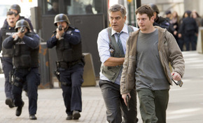 George Clooney and Jack O'Connell in Money Monster