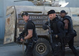 Sylvester Stallone, Jason Statham, and Terry Crews in The Expendables 2