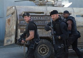 Sylvester Stallone, Jason Statham, and Terry Crews in The Expendables 2