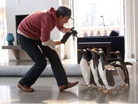 Jim Carrey and friends in Mr. Popper's Penguins