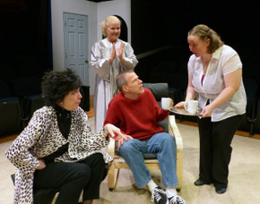 Jackie Patterson, Stacy Herrick, Don Faust, and Sara Laufer in Murder on the Rerun