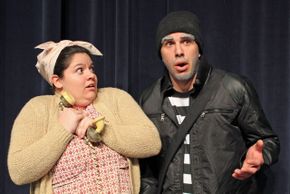 Becca Brazel and Jordan Webster-Moore in Noises Off