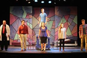 Kriss Doss, Aaron Brakefield, Christian Chambers, Daniella Dalli, Livvy Marcus, and Jonathan Young in Next to Normal